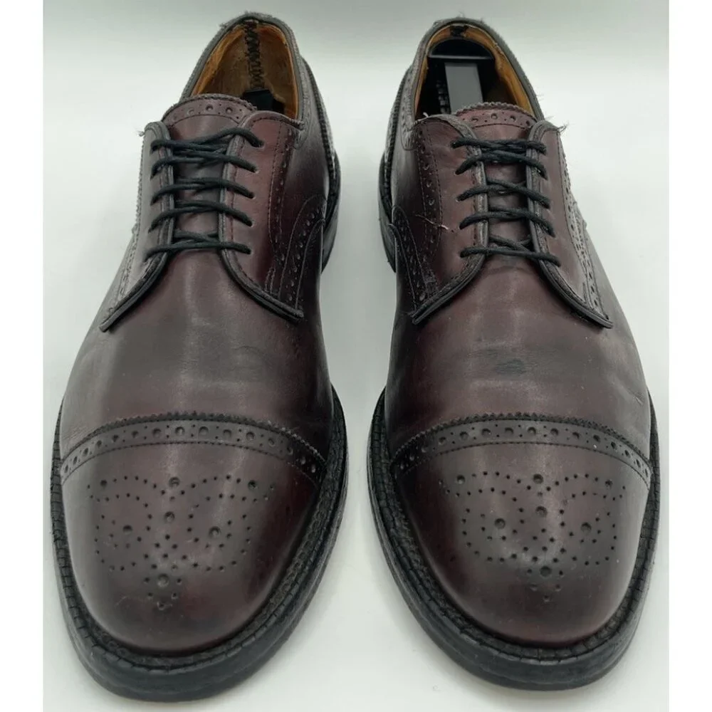 Allen Edmonds Lexington Men’s Size 9D Burgundy Leather Cap Toe Wingtop Oxford
